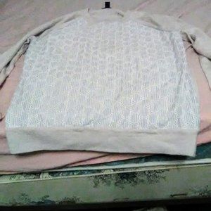 Small Beige J. Crew cotton and  merino wool sweater